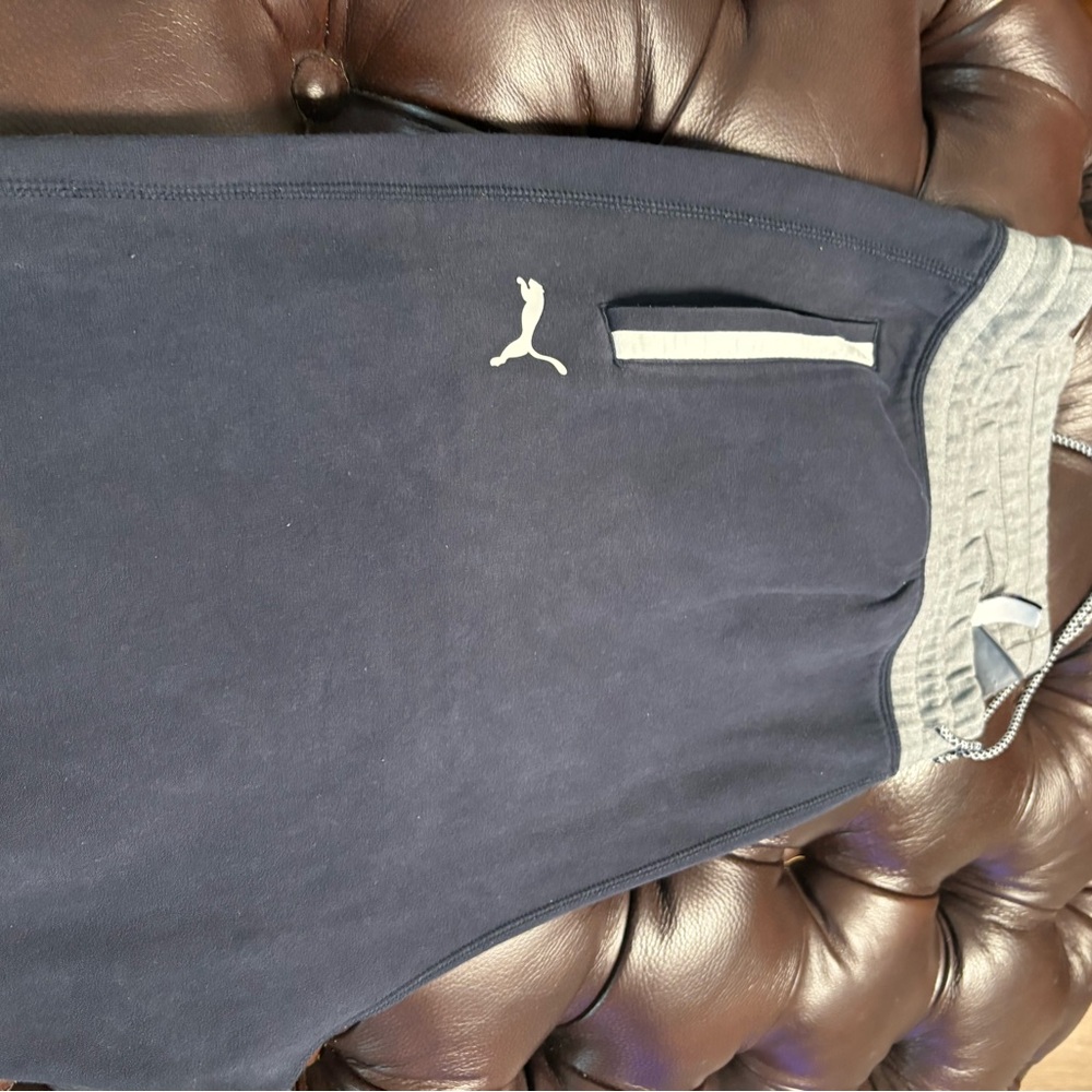Puma Dark Blue Joggers with Gray Accents